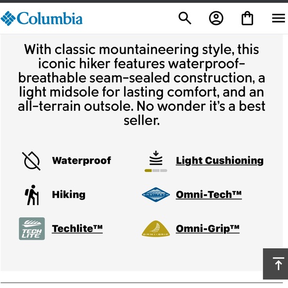 All grain leather brown & teal Columbia hiking boots - Picture 8 of 8